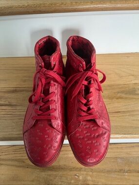 Zara Red Lace-Up High-Top Boots